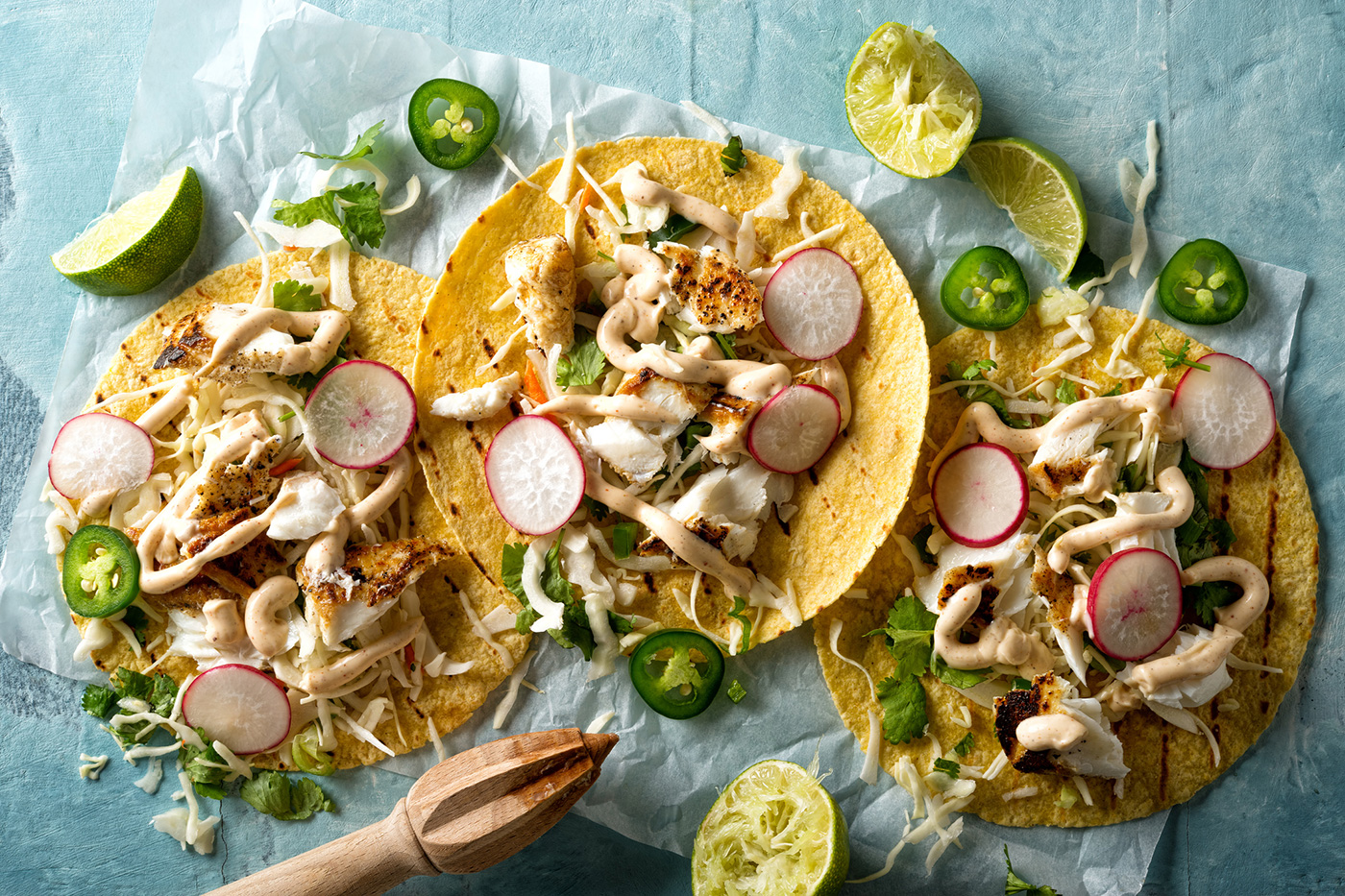 halibut baja tacos
