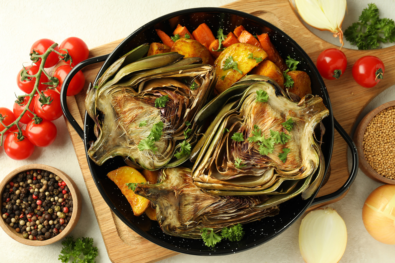 roasted artichokes with truffle butter