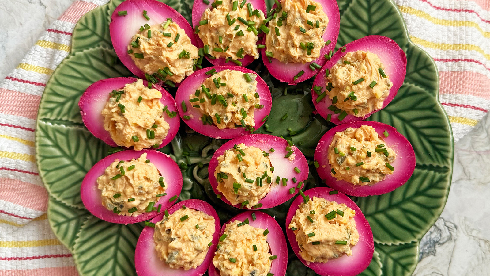 Beet Dyed Deviled Eggs