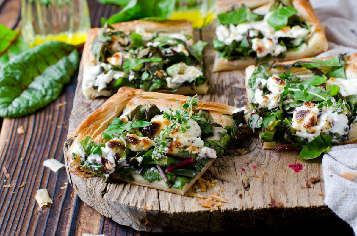 baked beet & goat cheese tart