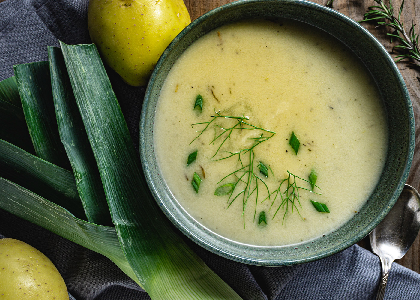 vegan potato leek soup