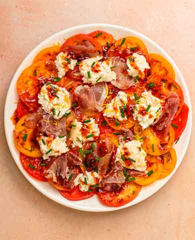 Heirloom Tomato and Smoked Burrata Salad