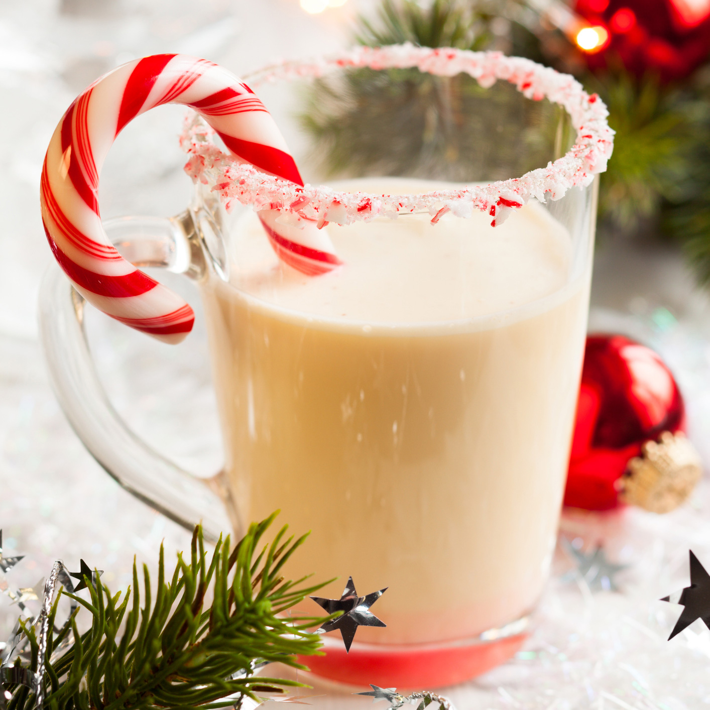 spiked peppermint eggnog