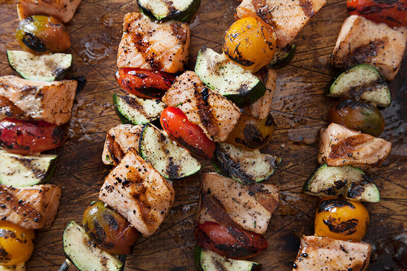 salmon skewers