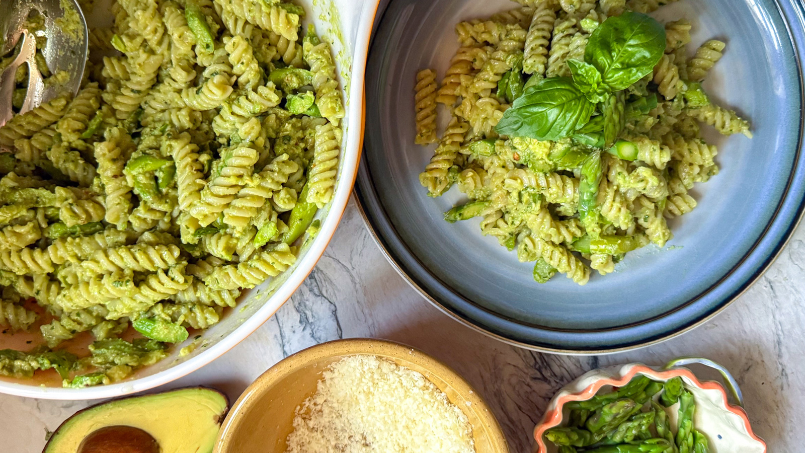 Avocado & Asparagus Pesto Pasta