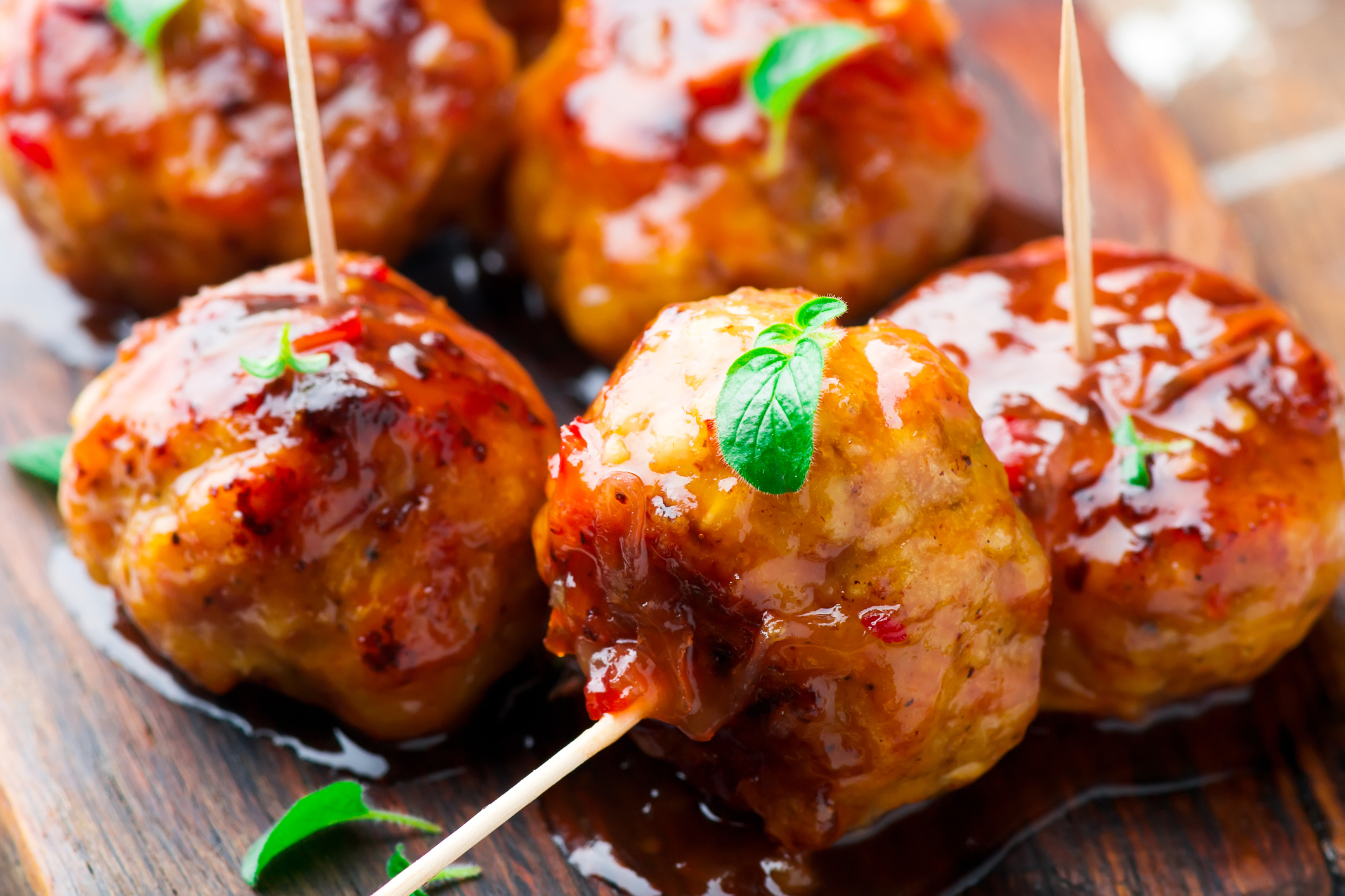 glazed chicken meatballs